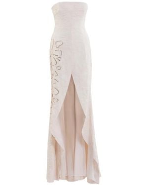 Saiid Kobeisy Detachable-Sleeves Maxi Dress - White