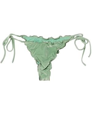 MC2 Saint Barth Miami Ruffled Side-Tie Bikini Bottoms - Green