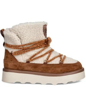 Blauer Doyle 01 Shearling-Trim Ankle Boots - Brown