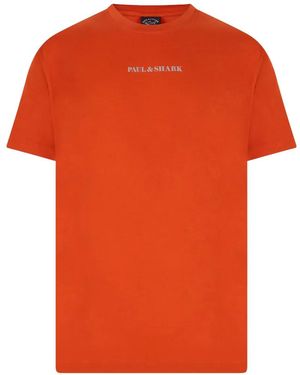 Paul & Shark Logo-Print Short-Sleeve T-Shirt - Orange