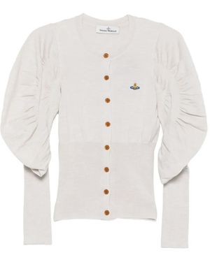 Vivienne Westwood Cárdigan con botones de manga farol - Blanco