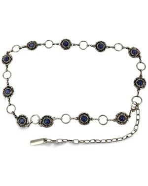 Madison Cabochon-Embellished Concho Chain Belt - Metallic