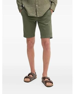 Hackett Button-Pockets Twill Shorts - Green