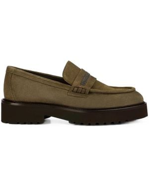 Doucal's Chain-Detail Loafers - Brown