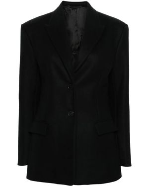 MODES GARMENTS Single-Breasted Wool Blazer - Black