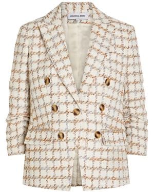 Veronica Beard Geruit Tweed Jack Met Dubbele Rij Knopen - Wit