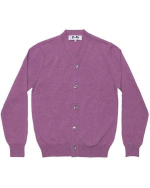 COMME DES GARÇONS PLAY V-Neck Button-Up Cardigan - Purple