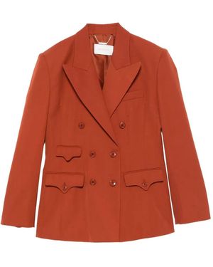 Zimmermann Luna Double-Breasted Blazer - Orange