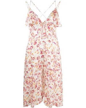 Isabel Marant Paysa Floral-Print Midi Dress - Pink