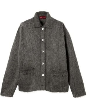 Gucci Mohair-Blend Cardigan - Gray