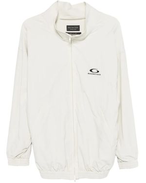 Balenciaga Logo Zip Jacket - White