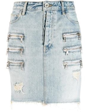 Unravel Project Zip Pockets Denim Skirt - Blue