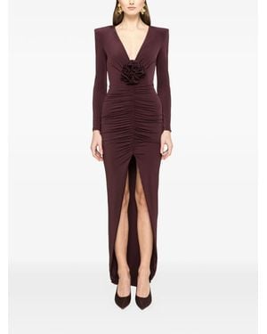 Nissa Floral-Detailing Maxi Dress - Purple