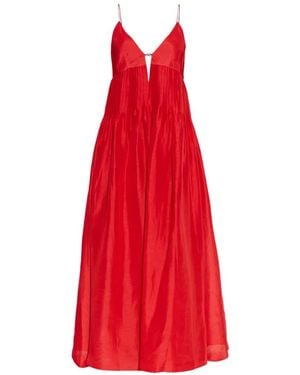 Tory Burch Falten-Maxikleid Mit Double T-Detail - Rot