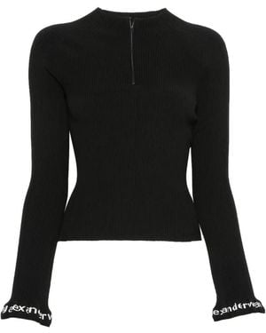 Alexander Wang Black Knitted Jumper With Logo Detail