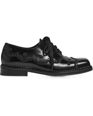 Simone Rocha Floral-Lace Brogues - Black