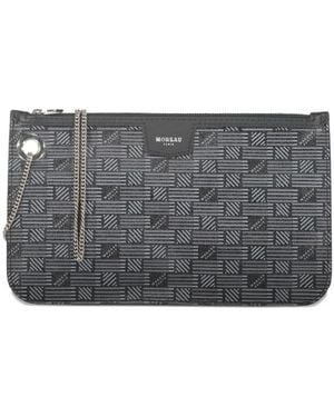 Moreau Logo-Print Chain Clutch Bag - Grey