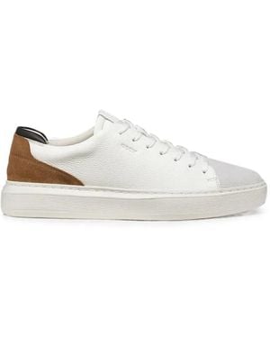 Geox U Deiven Leather Trainers - White