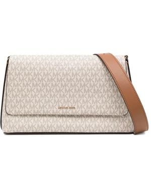 Michael Kors Large Nessa Signature Logo Bag - Natural