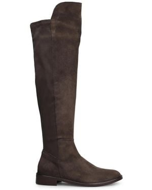 Julie Dee Suede Over-The-Knee Boots - Brown