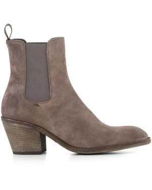 Officine Creative アーモンドトゥ スエードブーツ - ブラウン