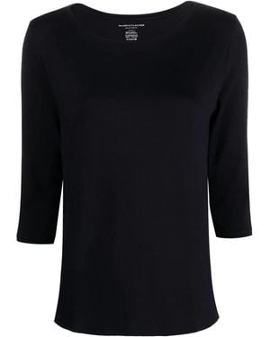 Majestic Filatures Boat-Neck Jersey Top - Black