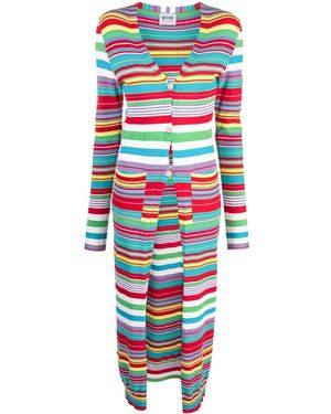 Moschino Stripe-Pattern V-Neck Cardigan - White
