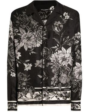 Dolce & Gabbana Floral-Print Shirt - Black