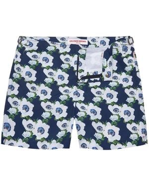 Orlebar Brown Bulldog Badeshorts Mit Blumen-Print - Blau