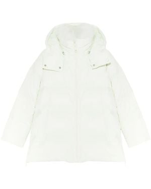 Yves Salomon Shearling-Trimmed Down Jacket - White
