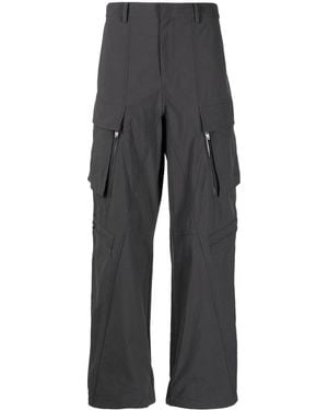 Juun.J Mid-Rise Wide-Leg Cargo Trousers - Grey