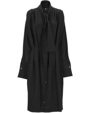 Carven Robe-Chemise À Col Noué - Black