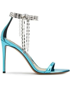 Alexandre Vauthier 105Mm Crystal-Embellished Sandals - Blue