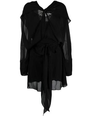 Maison Margiela Draped Silk Minidress - Black