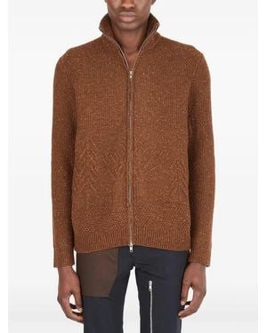 RANRA Cable-knit zip-up cardigan - Braun