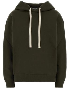 Jil Sander Drawstring Cotton Hoodie - Green