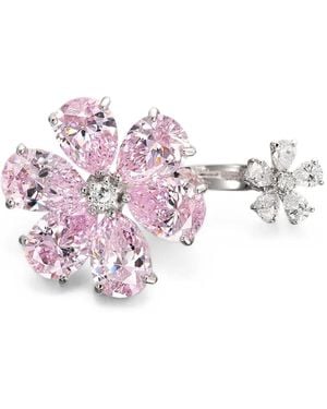 Anabela Chan Anello Rose Marguerite Daisy Con Diamanti - Rosa