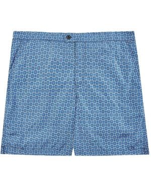 Incotex ジオメトリックプリント トランクス水着 - ブルー