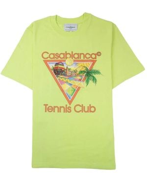 CASABLANCA Afro Cubism Tennis Club "green" Tシャツ - グリーン