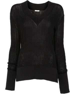 JOSEPH Top Con Cuello En V - Negro