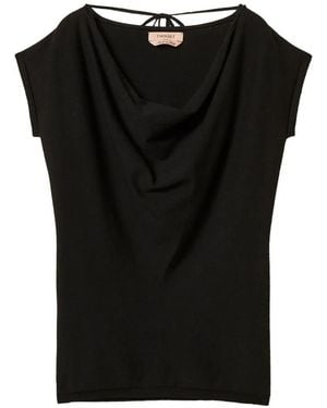 Twinset Jersey Largo Con Drapeado - Negro