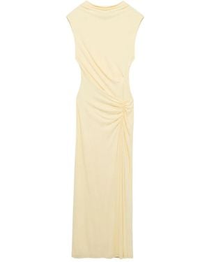 Jonathan Simkhai Acacia Cowl-Neck Gathered Maxi Dress - White