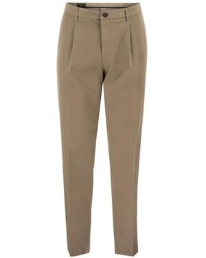 Peserico Zip-Fastening Tapered Trousers - Natural