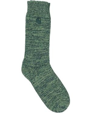 Carhartt Tony Ribbed Logo-Patch Socks - Green