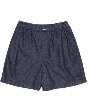 Acne Studios Short À Détails Brodés - Blue