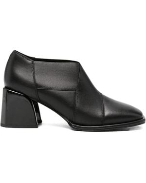 SERGIO MORETTI FIRENZE Panelled Block-Heel Court Shoes - Black