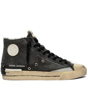 Crime London Baskets Montantes Recut High À Effet Usé - Black