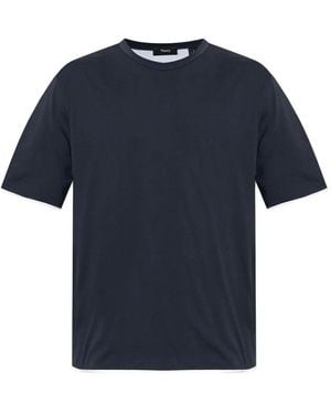 Theory Contrasting-Trim T-Shirt - Blue