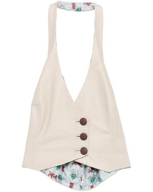 MITILIANE COUTURE Button-Up Waistcoat - White