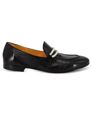 Madison Maison Leather Pearl-Detail Loafers - Black